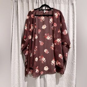 Purple Floral Cover Up